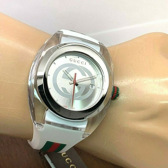 GUCCI Men's Watch SYNC YA137102 White Rubber Band - Picture 5 of 12